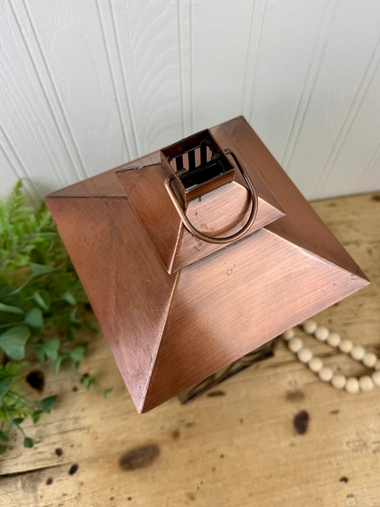 Copper Tea Light Candle Lantern