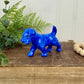 Vintage Miniature Blue Dog Porcelain Figurine