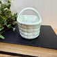 Vintage Handmade Ceramic Basket Figurine