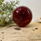 Vintage Crackle Art Glass Red Apple Figurine
