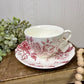 Antique J&G Meakin Tudor Roses Teacup and Saucer Set