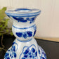 Vintage Blue & White Ceramic Candle Holder