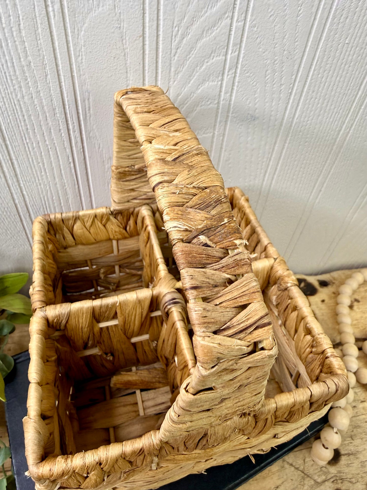 Vintage Divided Square Storage Basket