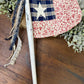 Handmade Spindle Flag with Floral Pattern