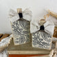 Handmade Reclaimed Wood Small Light Beige and Black Pumpkin Set