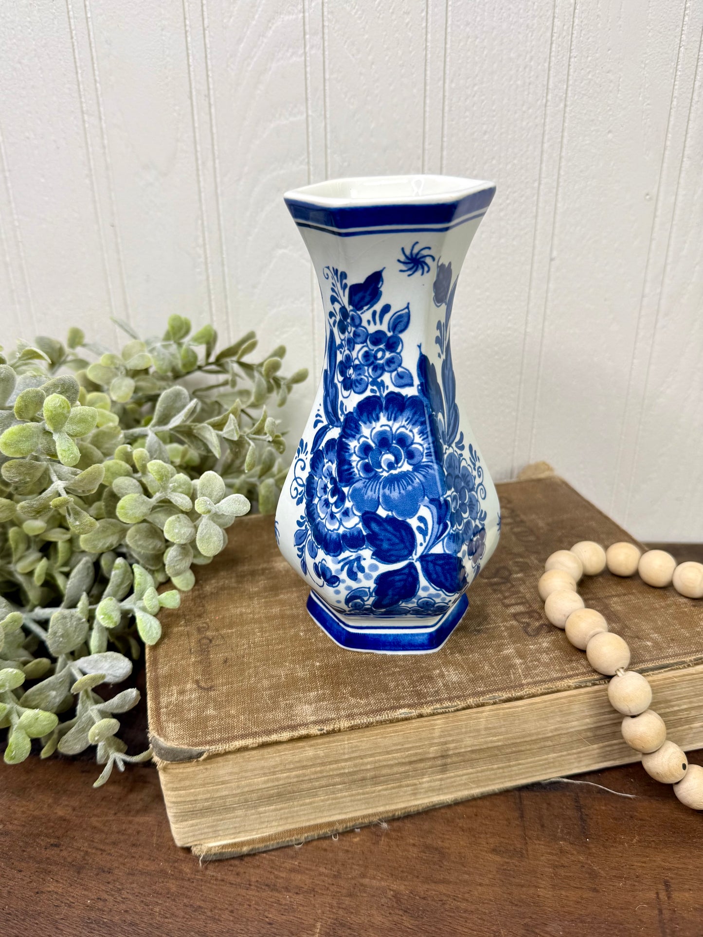 Vintage Astrid Gouda Delft-Style Porcelain Vase