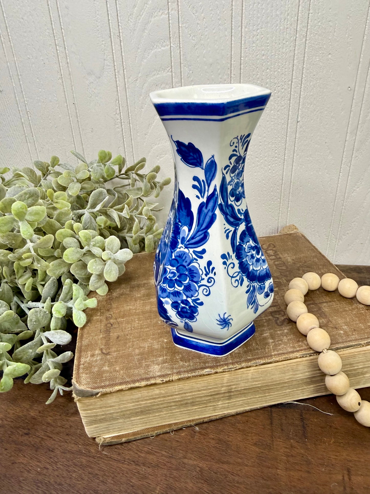Vintage Astrid Gouda Delft-Style Porcelain Vase