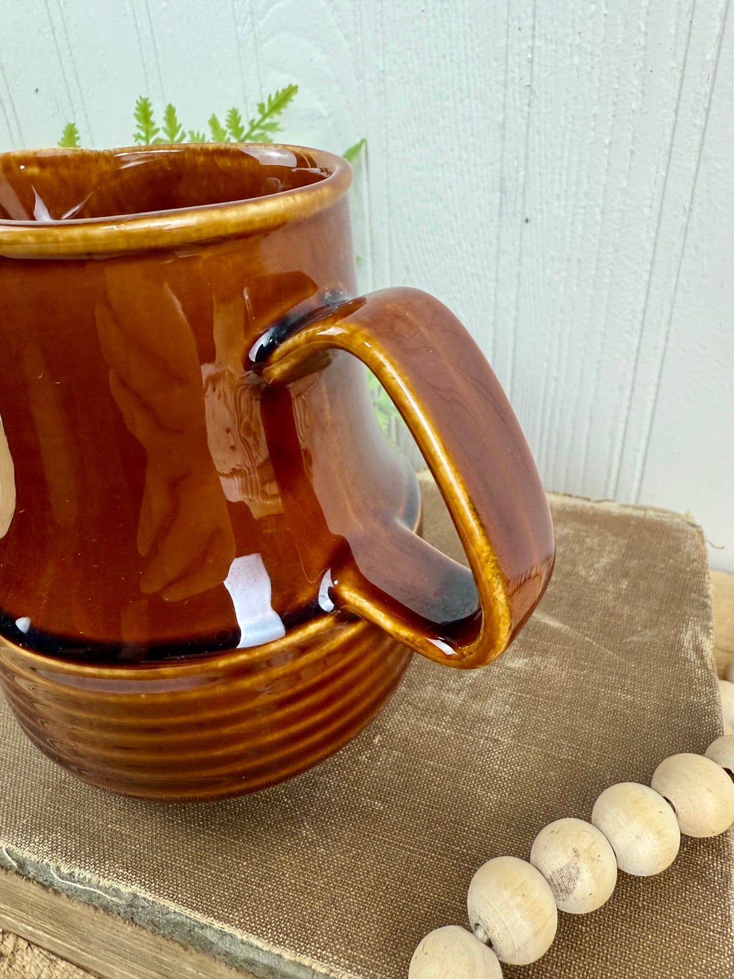 Vintage Brown Stoneware Creamer