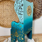 Hand Painted Ombré Wooden Chair Plant Holder with Gold Details