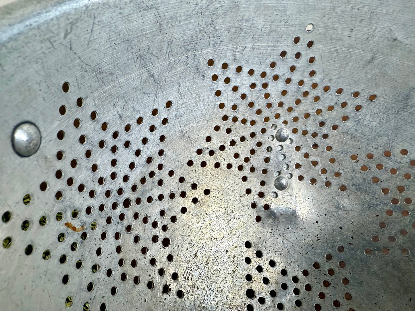 Vintage Aluminum Star Patterned Colander