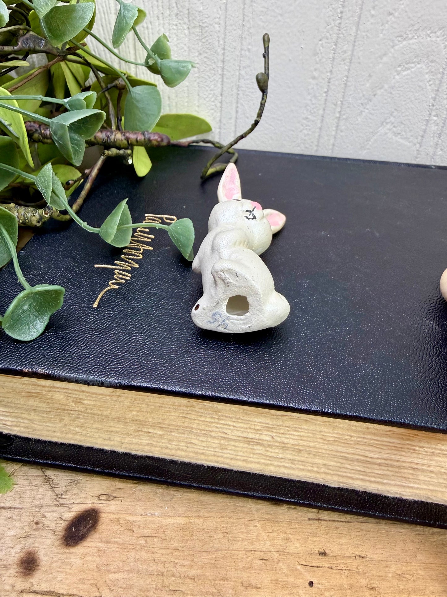 Vintage Mini Ceramic Standing Bunny Figurine
