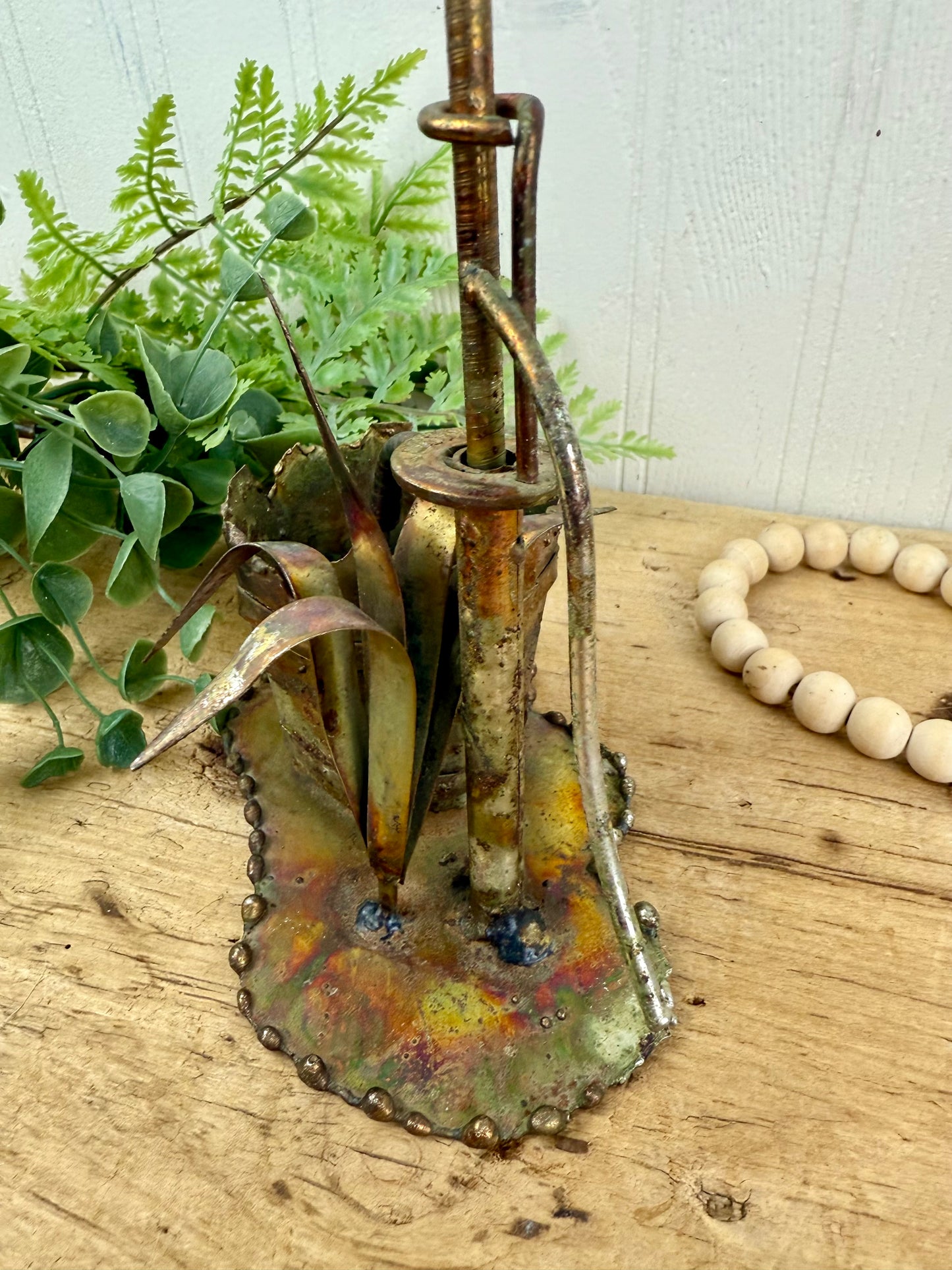 Vintage Mid-Century Enesco Imports Brass Water Pump Figurine