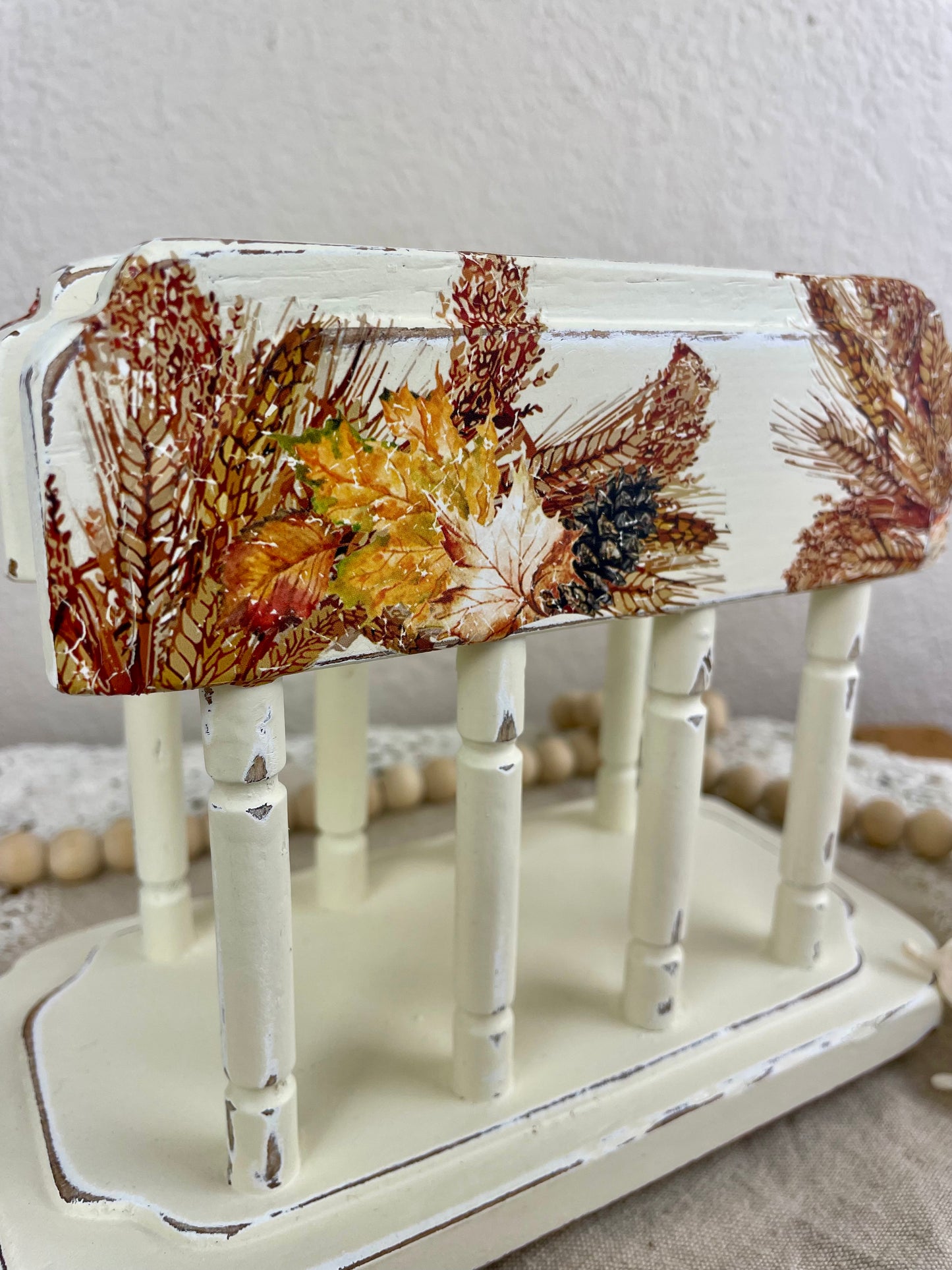 Upcycled Wooden Fall Themed Napkin Holder