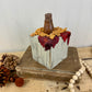 Handmade Block Beige Pumpkin with Spindle Stem
