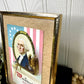 Antique George Washington Patriotic Embossed Postcard in Brass Frame