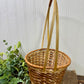 Vintage Two-Toned Wicker Basket with Handle