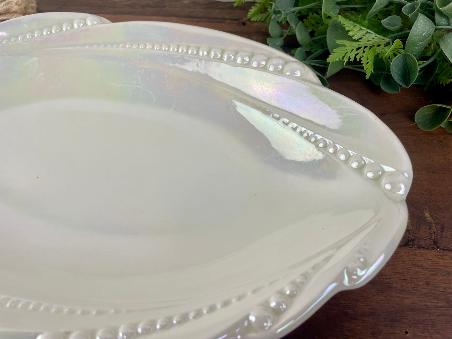 Vintage USA Pottery Pearlescent Platter