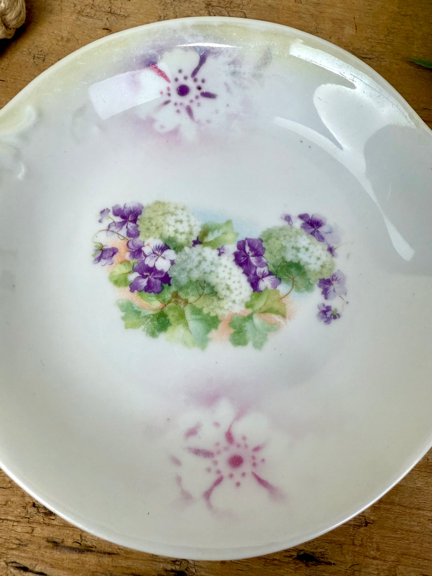 Vintage German Porcelain Dish with Floral Details
