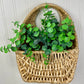 Vintage Hanging Wall Basket with Greenery