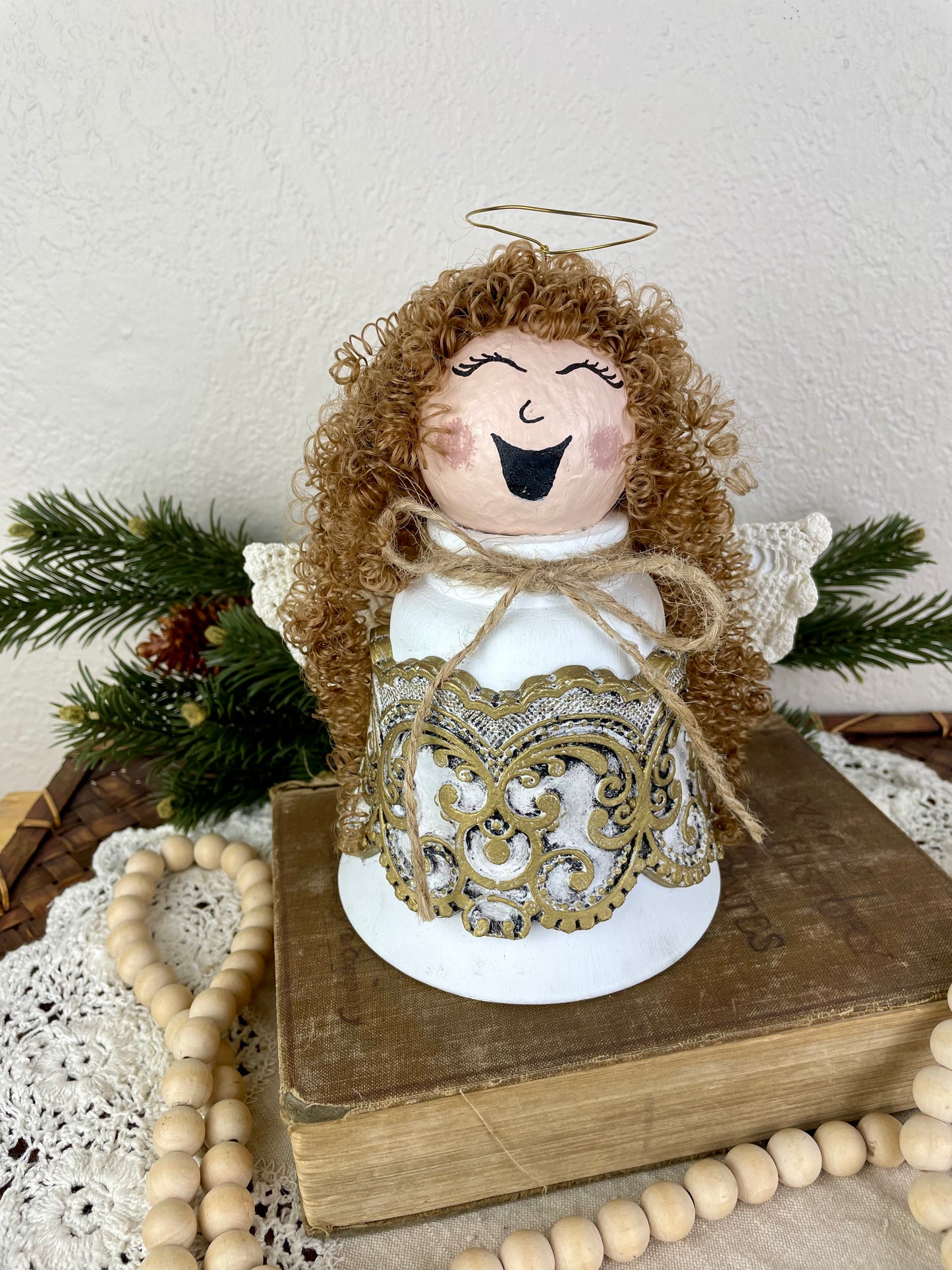Handmade Upcycled Angel Tree Topper