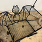 Vintage Metal Bat Basket with Handles