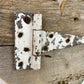 Handmade Barn Wood Heart with Rustic Hinges- E