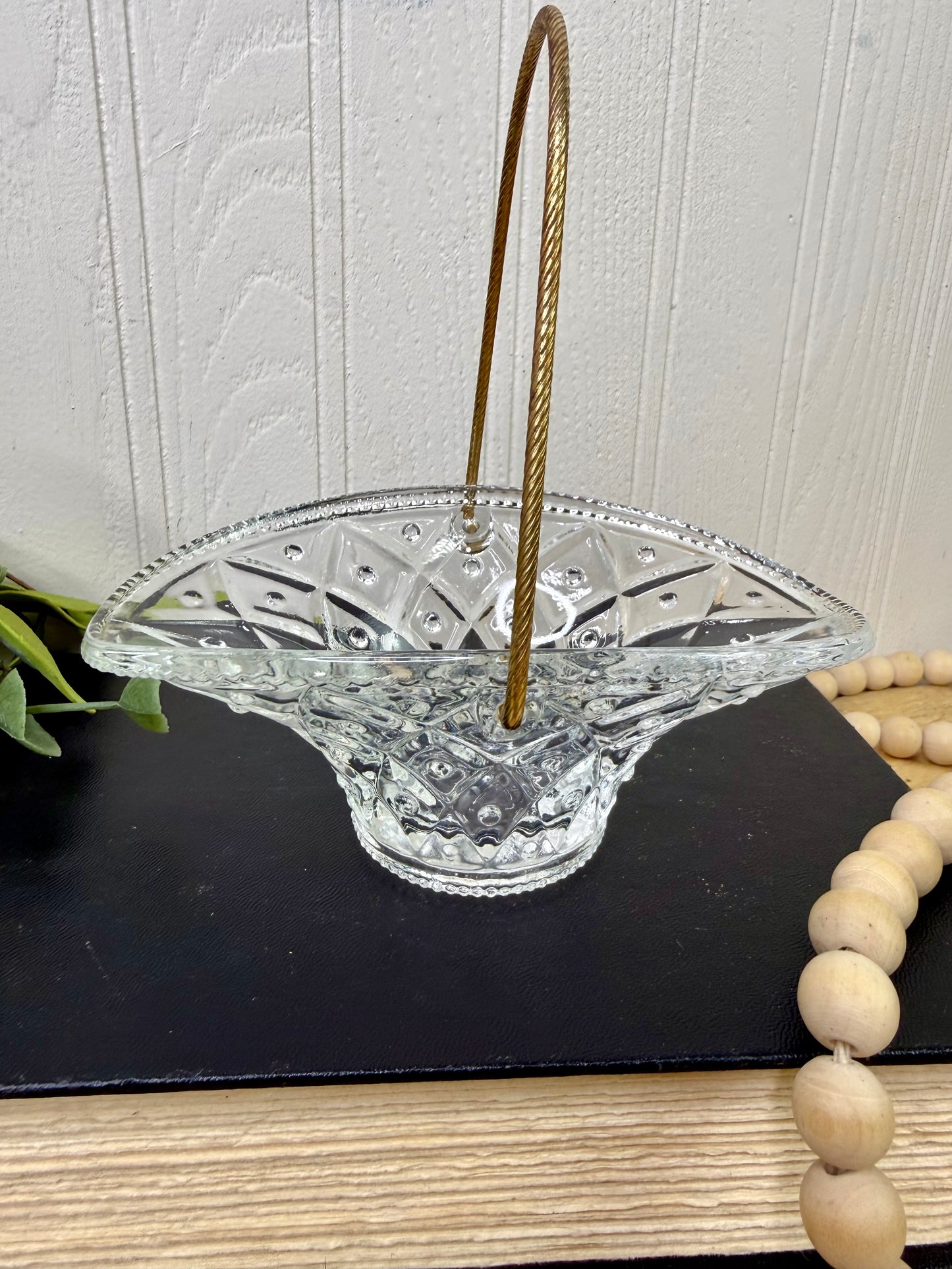 Vintage Avon Pressed Glass Trinket Basket