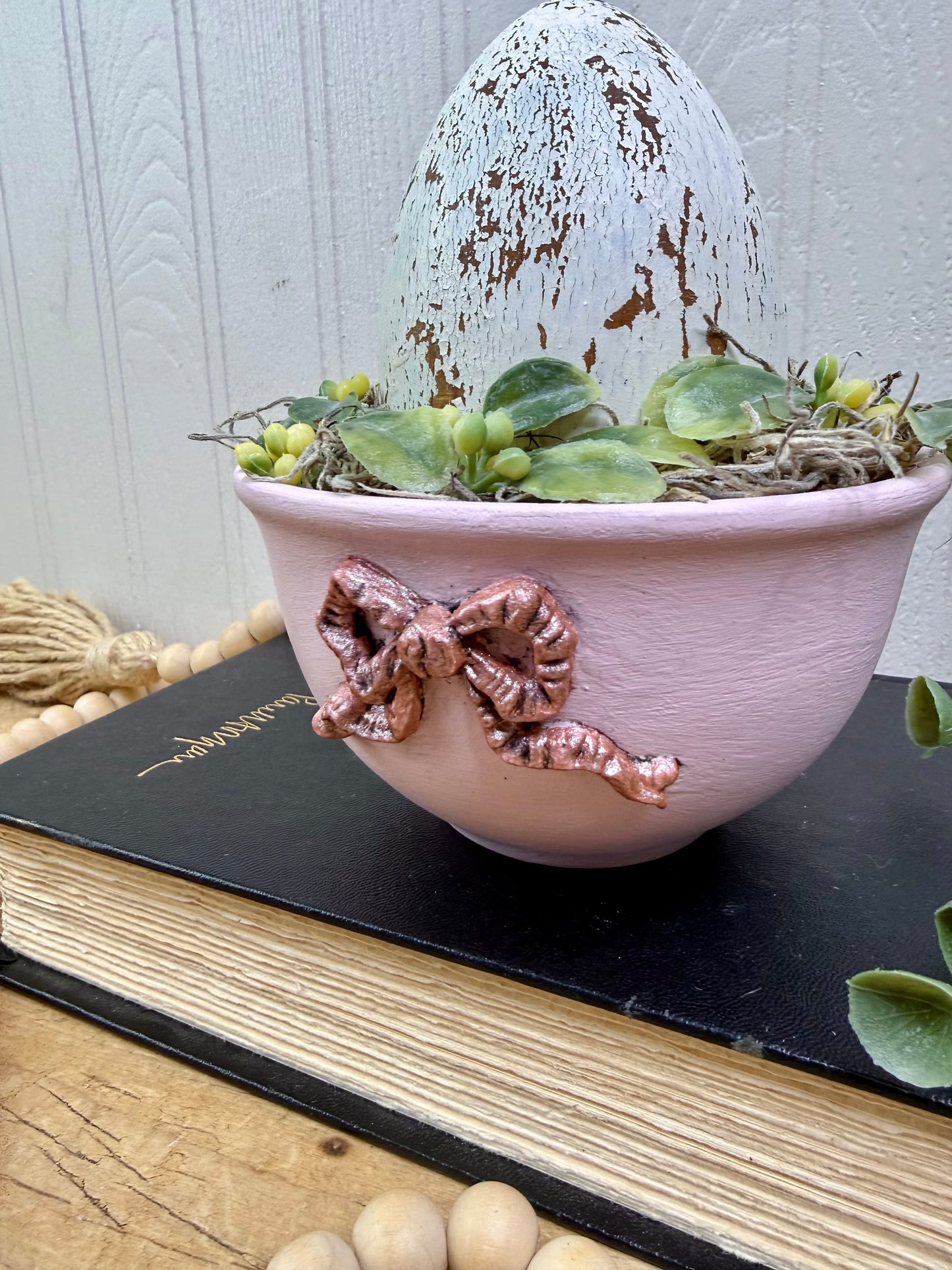 Handmade Upcycled Pink Egg Nest
