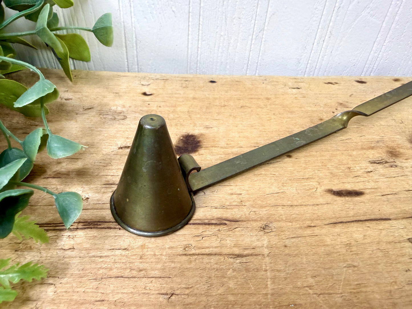 Vintage Brass Twisted Stem Candle Snuffer