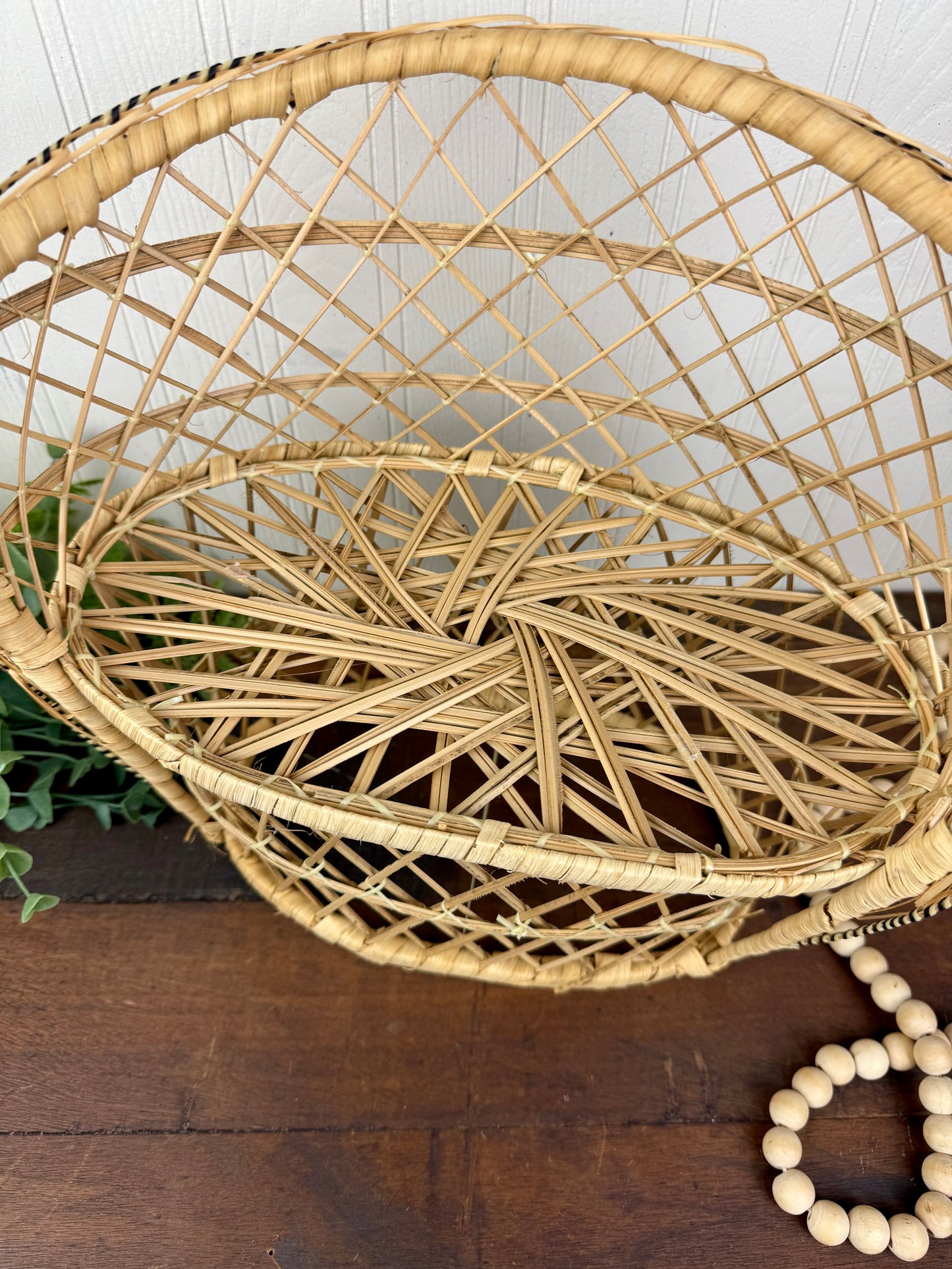 Vintage Miniature Peacock Wicker Loveseat