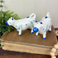 Vintage Enesco Delft-Style Porcelain Cow Salt and Pepper Shakers