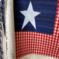 Handmade Spindle Flag with Gingham Pattern