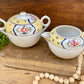 Vintage Nippon Hand Painted Porcelain Creamer & Sugar Dish Set