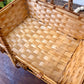 Vintage Rectangular Basket with Movable Handles