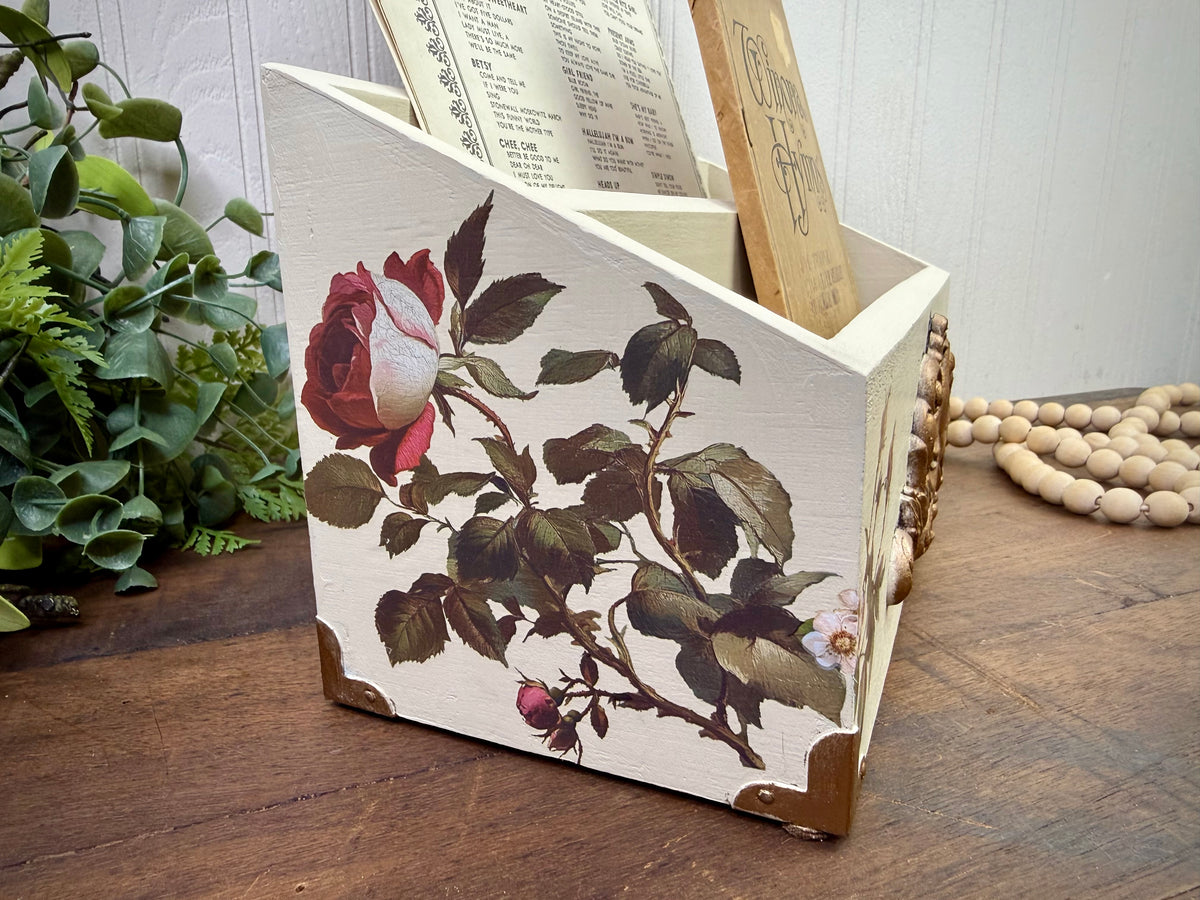 Upcycled Letter Organizer with Roses