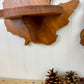 Vintage Handmade Wooden Maple Leaf Shelf Set