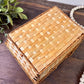 Vintage Rectangular Basket with Movable Handles