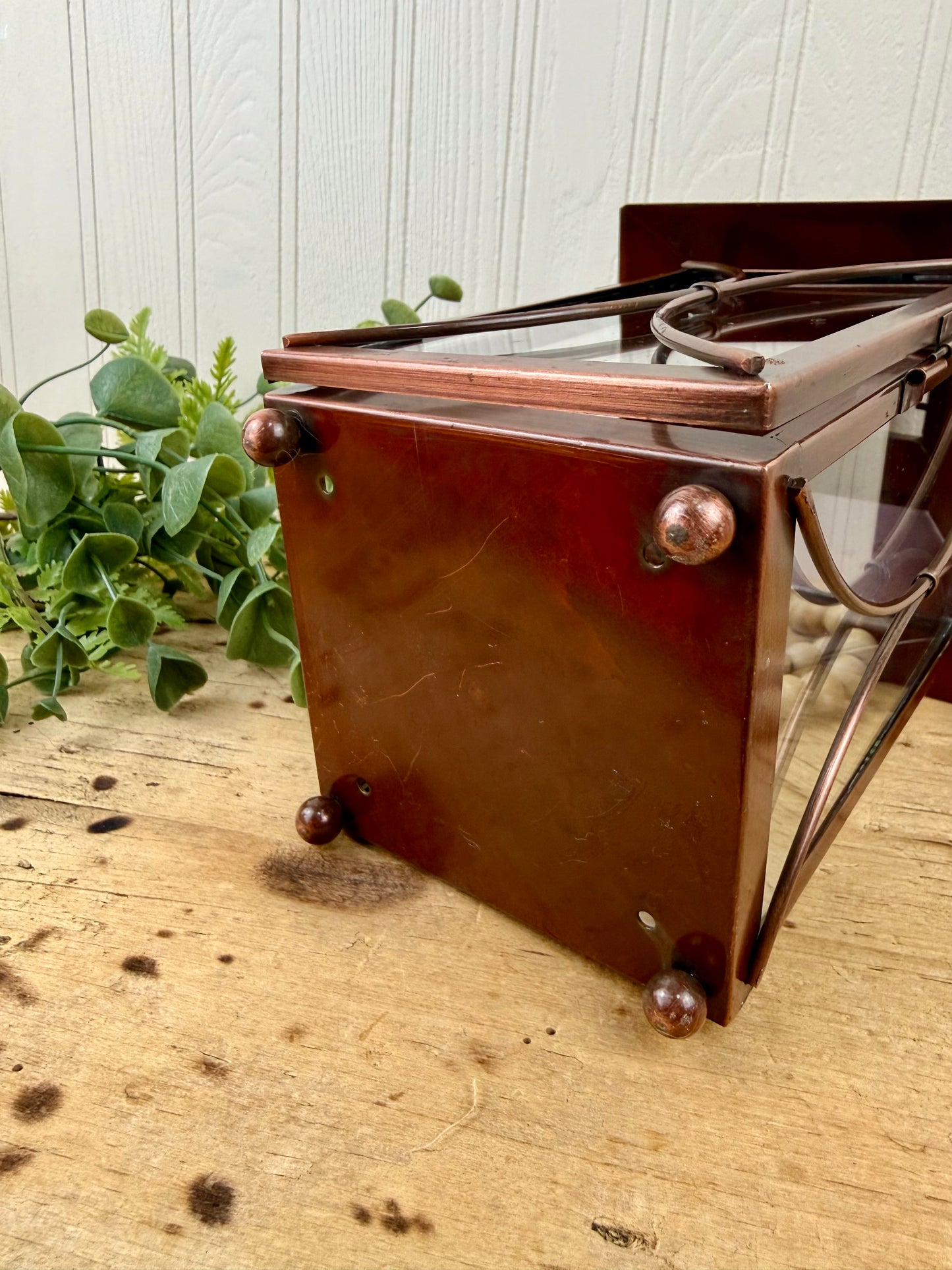 Copper Tea Light Candle Lantern