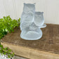 Vintage German Frosted Glass Owl Figurine