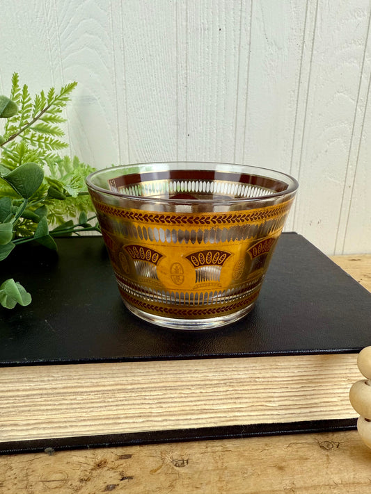 Vintage Mid-Century Culver's Gold Detailed Bowl