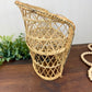 Vintage Miniature Peacock Wicker Loveseat