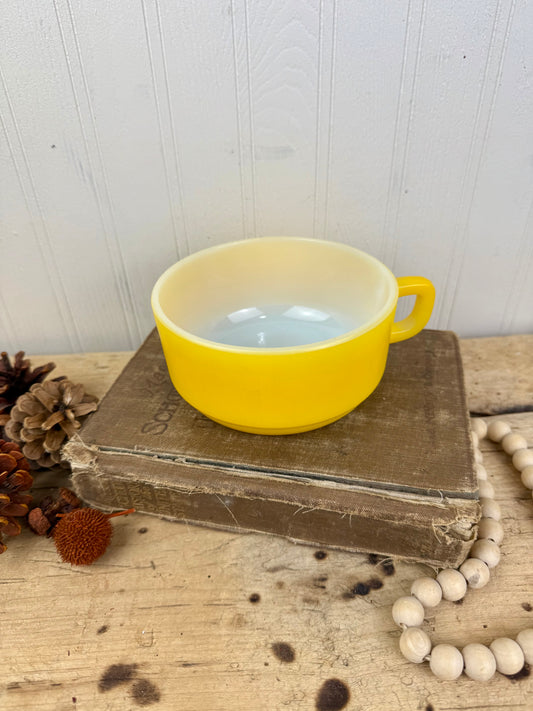 Vintage Anchor Hocking Fire-King Yellow Soup Mug