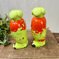Vintage Mid-Century Carrot Salt & Pepper Shaker Set with Chippy Paint
