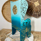 Hand Painted Ombré Wooden Chair Plant Holder with Gold Details