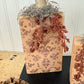 Handmade Light Orange Pumpkin Set with Metallic Accents and Orange Berries