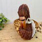 Vintage Wicker Duck Basket with Lace Bow