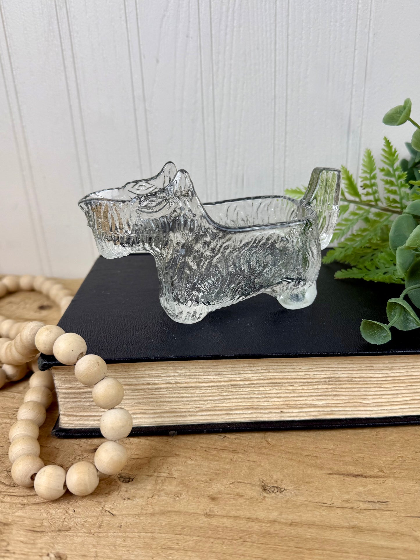 Vintage 1930’s L.E. Smith Pressed Glass Scottie Dog Spoon Rest