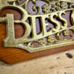 Vintage Wood & Metal "Bless Our Home" Wall Plaque