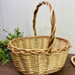 Vintage 2-Toned Chunky Weave Basket with Handle