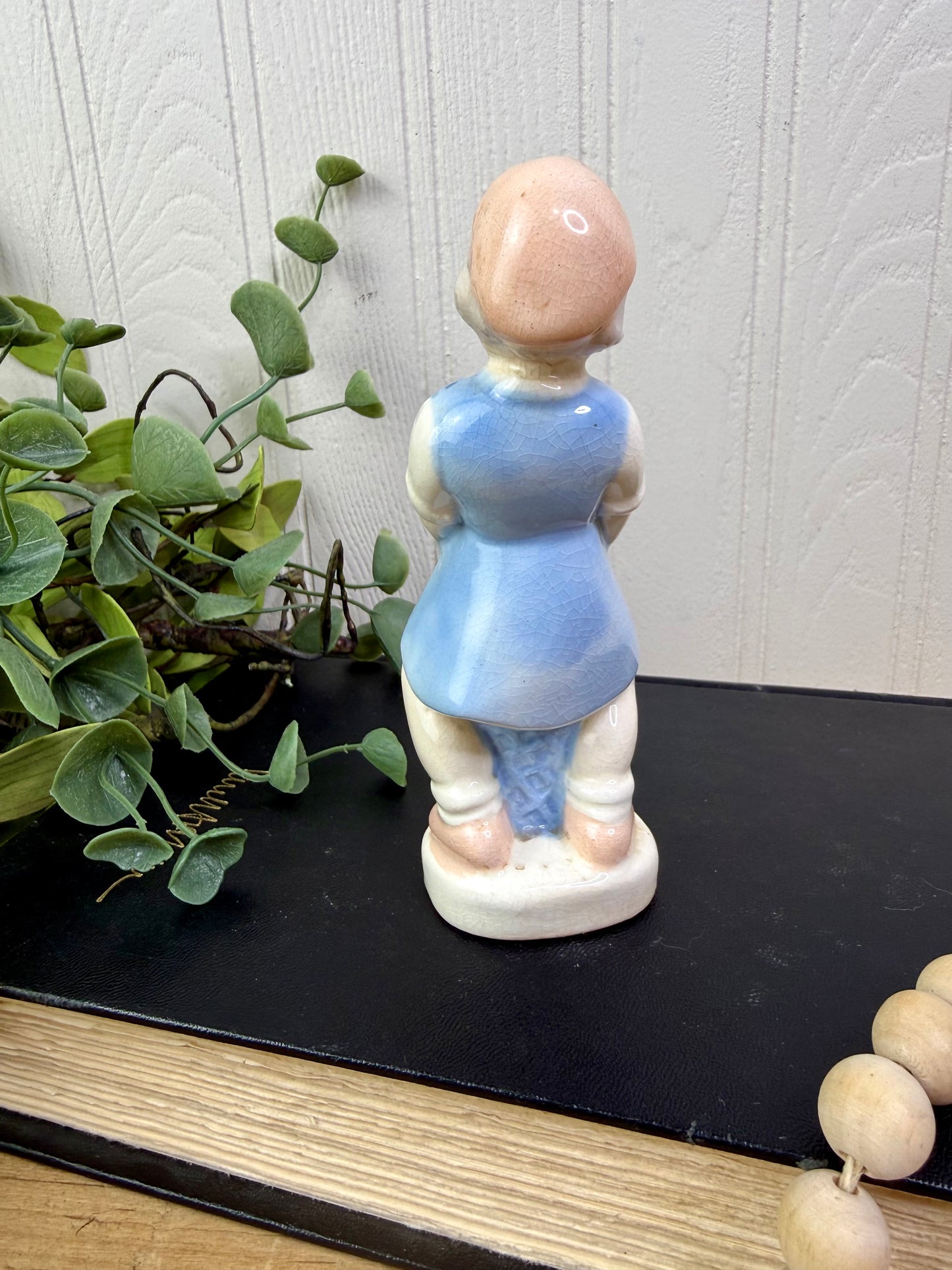 Vintage Porcelain Girl with Egg Basket Figurine